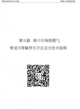 中燃高中壓鋼制燃?xì)夤艿啦煌］攷洪_孔安全技術(shù)規(guī)程